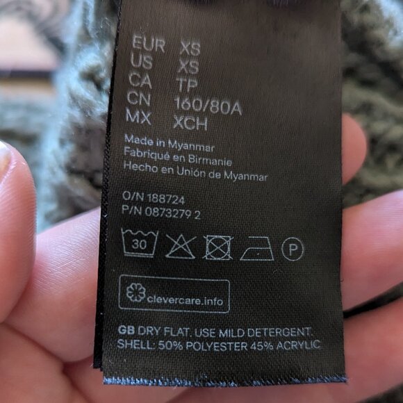 H&M Chunky Knit Turtleneck Sweater, XS - Picture 4 of 7